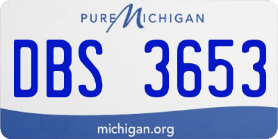 MI license plate DBS3653