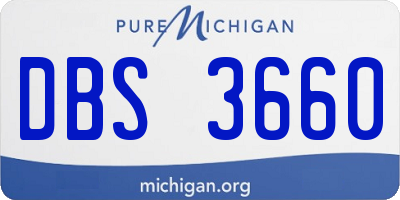 MI license plate DBS3660