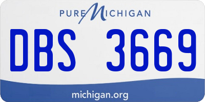 MI license plate DBS3669