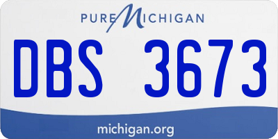 MI license plate DBS3673