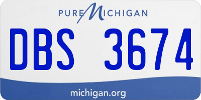 MI license plate DBS3674
