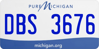 MI license plate DBS3676