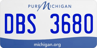 MI license plate DBS3680