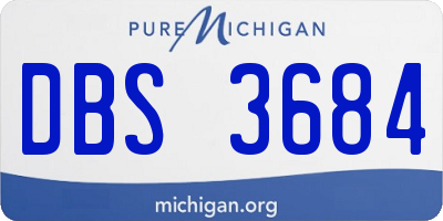 MI license plate DBS3684
