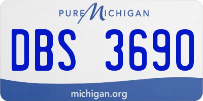 MI license plate DBS3690