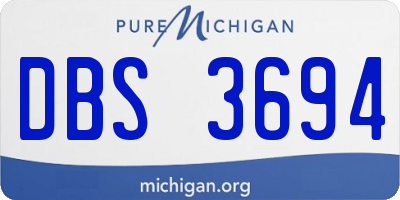 MI license plate DBS3694