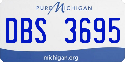 MI license plate DBS3695