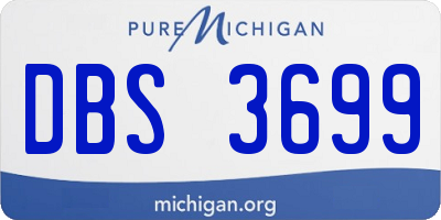 MI license plate DBS3699
