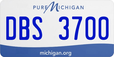 MI license plate DBS3700