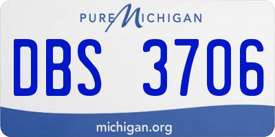 MI license plate DBS3706
