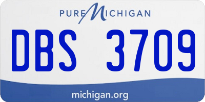 MI license plate DBS3709