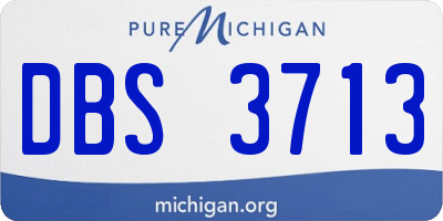 MI license plate DBS3713