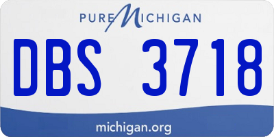 MI license plate DBS3718