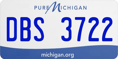 MI license plate DBS3722