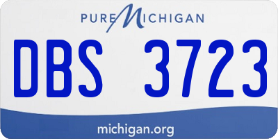 MI license plate DBS3723