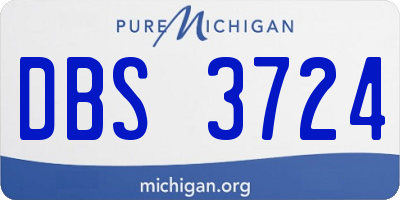 MI license plate DBS3724
