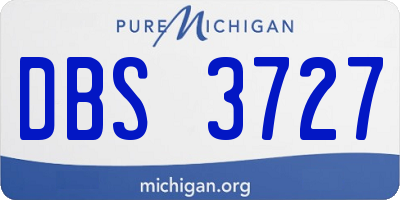 MI license plate DBS3727