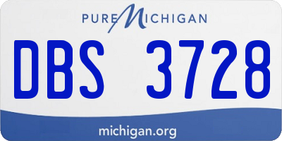 MI license plate DBS3728