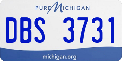 MI license plate DBS3731