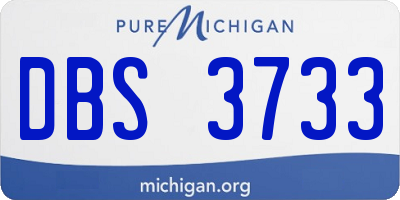 MI license plate DBS3733