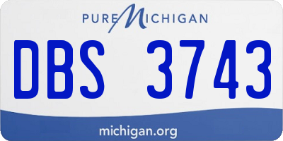 MI license plate DBS3743