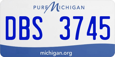 MI license plate DBS3745