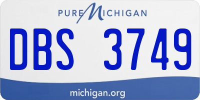 MI license plate DBS3749