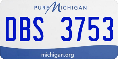 MI license plate DBS3753