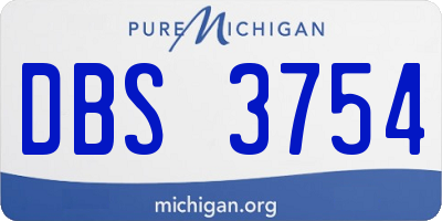 MI license plate DBS3754