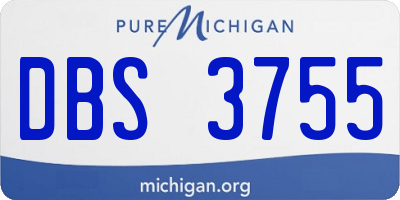 MI license plate DBS3755