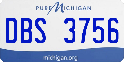 MI license plate DBS3756
