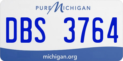 MI license plate DBS3764