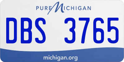 MI license plate DBS3765