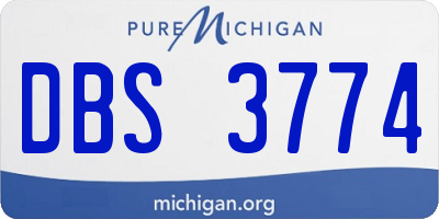 MI license plate DBS3774