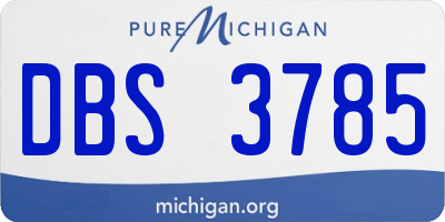 MI license plate DBS3785