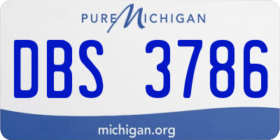 MI license plate DBS3786