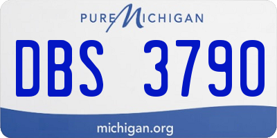 MI license plate DBS3790