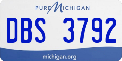 MI license plate DBS3792