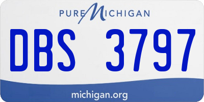 MI license plate DBS3797