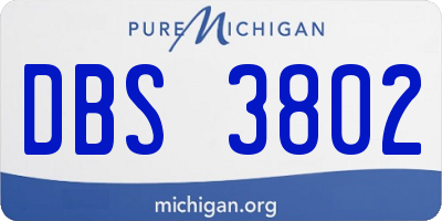 MI license plate DBS3802