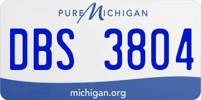 MI license plate DBS3804