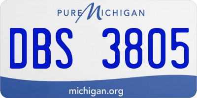 MI license plate DBS3805