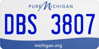 MI license plate DBS3807