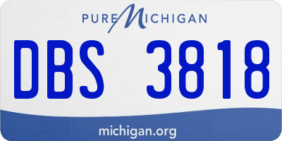 MI license plate DBS3818