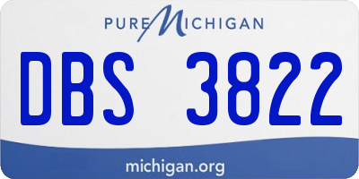 MI license plate DBS3822