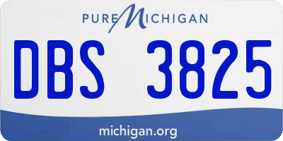 MI license plate DBS3825