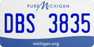 MI license plate DBS3835