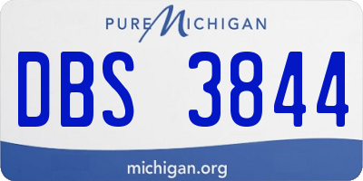 MI license plate DBS3844