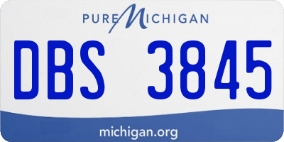 MI license plate DBS3845