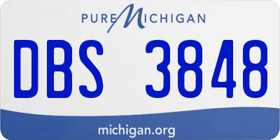 MI license plate DBS3848